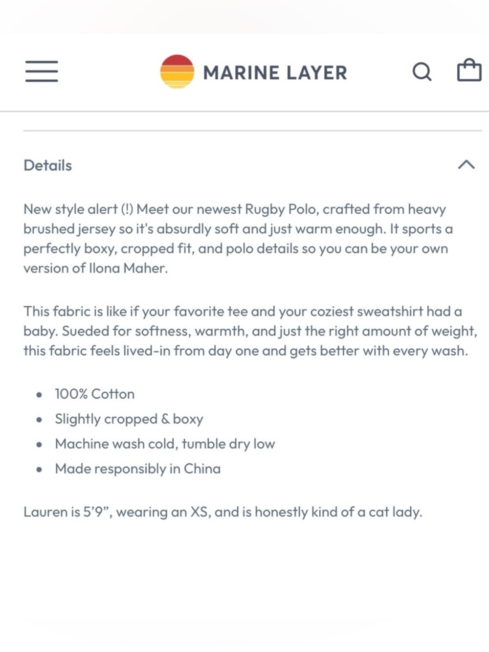 Marine Layer Rugby Crop Polo - Picture 8 of 14